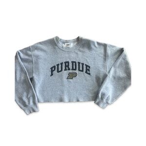 Vintage Purdue University Women’s Long Sleeve Crop Top